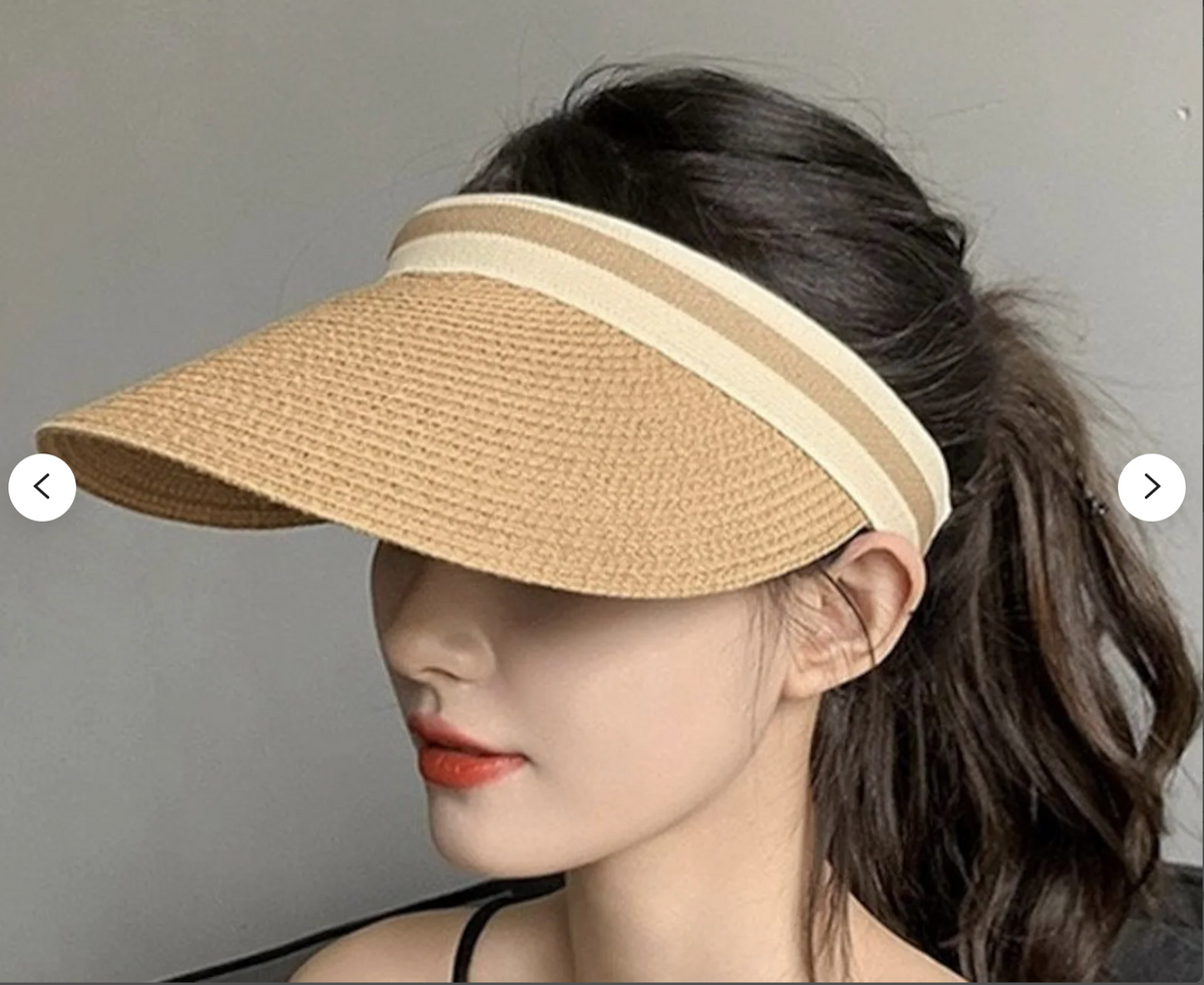 Ladies straw visor hats sales