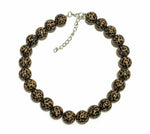 Large 18mm Brown Leopard Print Acrylic Bead Vintage Statement Necklace Choker