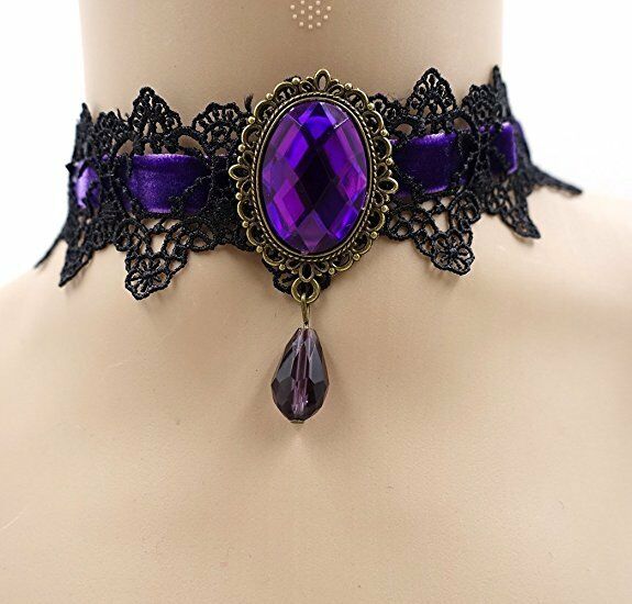 Collier Ras-du-cou Gothique Vintage Victorien – Dentelle Noire Et Métal, Pour Femme, Fantaisie, Neuf Avec Emballage