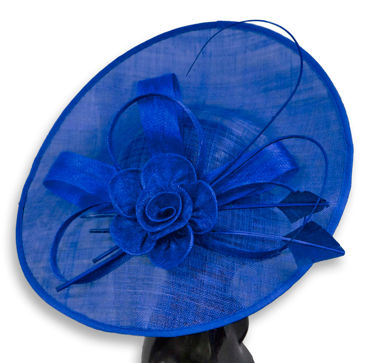 Caprilite Royal Blue Mix Colour Sinamay - Tocado Con Plato De Caprilite Royal Blue Mix Colour Sinamay - Tocado Con Plato De