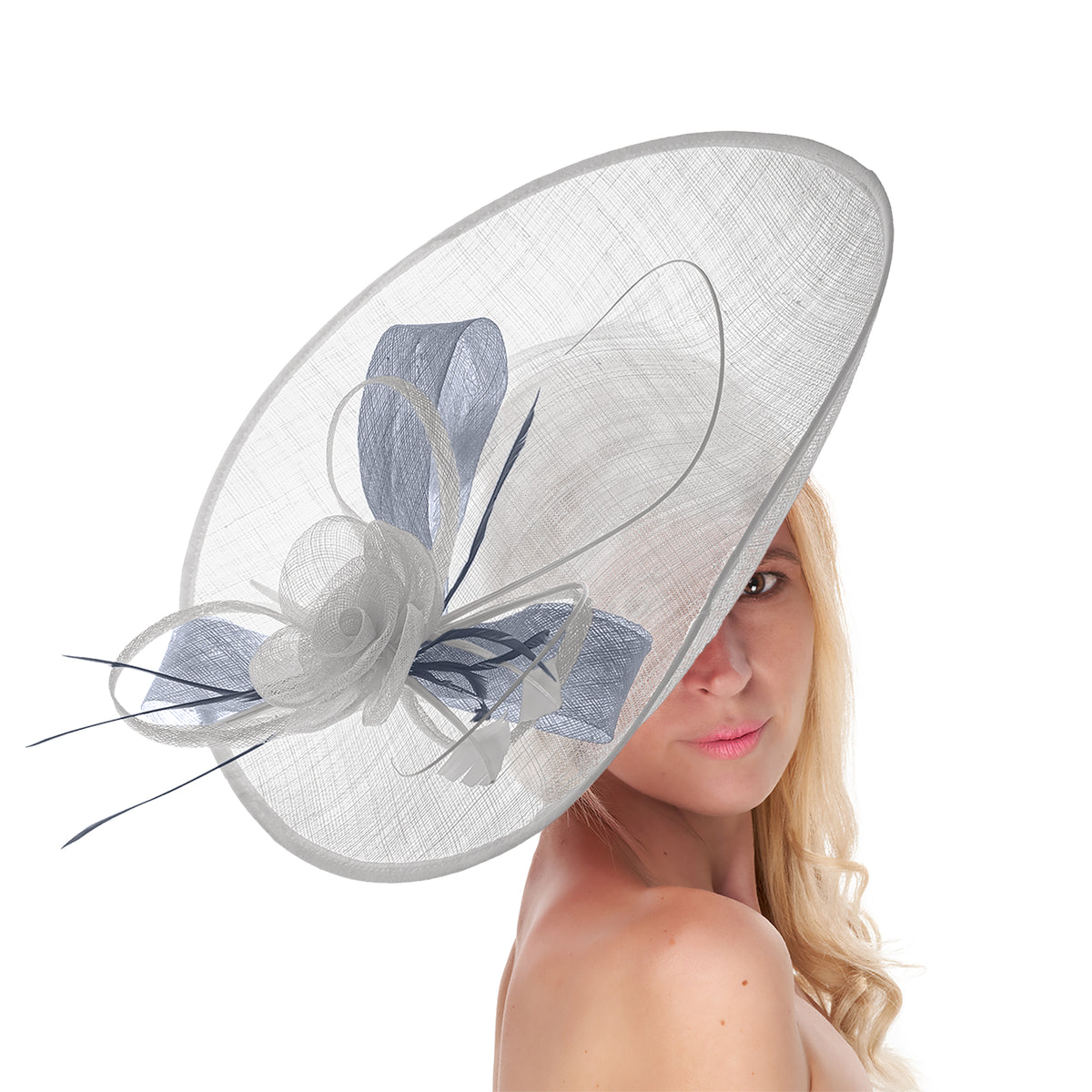 Ladies silver cheap wedding hats