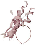 Caprilite Dusty Pink Swirl Loop Sinamay Headband Fascinator for Women Wedding Ascot Races
