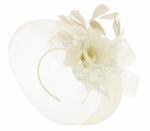 Caprilite Cream Fascinator on Headband Veil UK Wedding Ascot Races Hatinator Women
