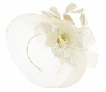 Caprilite Ivory Cream Fascinator Hat Veil Net Hair Clip Ascot Derby Races Wedding Headband Feather Flower