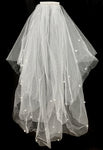 Caprilite Pearl White Bridal Lace Wedding Veil on Comb