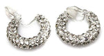 Silver Ring Hoop Non-Pierced Crystal Silver Stud Diamante Clip On Earrings CZ Caprilite UK Onine Jewelly Shop Kids Childrens