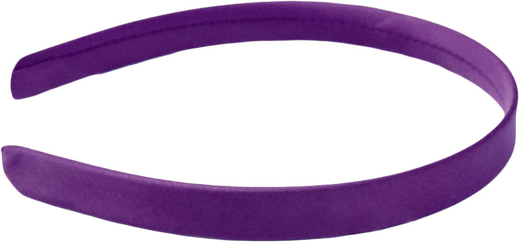 Plain Flat SATIN Fabric Thick ALICE BAND 15mm HEADBAND Hair Band Accessories (Purple)