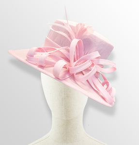 Blush Pink Large Queen Hat Brim Occasion Hatinator Fascinator Weddings Formal