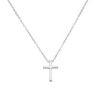 Silver Cross Necklace CZ Crystal Pendant Necklace Chain with Gift Pouch