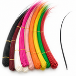 Long stripped ostrich quill feathers in assorted colours for hat and fascinator making