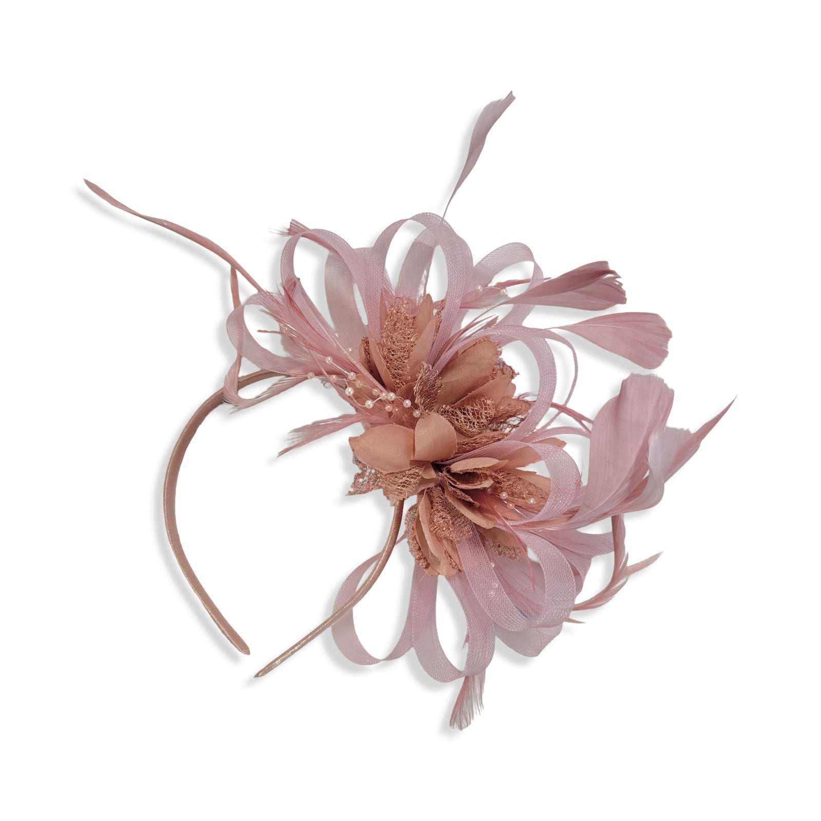 Dusty Pink and Dusty Pink Headband Fascinator for weddings Uk