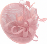 Caprilite Big Saucer Sinamay Baby Pink Light Fascinator On Headband