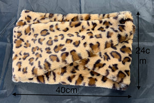 Women's Fluffy Faux Fur Winter Neck Warmer Ladies Scarf Snood Soft Warm Collar UK - Leopard