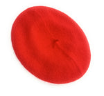 Ladies' French Style Winter Woollen Beret Beanie Hat Cap - Red
