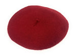 Ladies' French Style Winter Woollen Beret Beanie Hat Cap - Burgundy / Deep Red