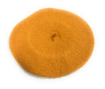 Ladies' French Style Winter Woollen Beret Beanie Hat Cap - Mustard Yellow