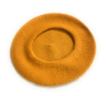 Ladies' French Style Winter Woollen Beret Beanie Hat Cap - Mustard Yellow