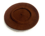 Ladies' French Style Winter Woollen Beret Beanie Hat Cap - Coffee Brown