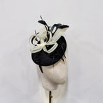 Elegant Black & Cream Sinamay Fascinator