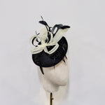Elegant Black & Cream Sinamay Fascinator