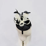 Elegant Black & Cream Sinamay Fascinator