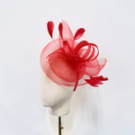 Vibrant Red Crinoline Mesh Fascinator