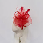 Vibrant Red Crinoline Mesh Fascinator
