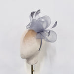 Sophisticated Grey Crinoline Mesh & Feather Fascinator