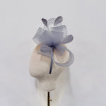 Sophisticated Grey Crinoline Mesh & Feather Fascinator
