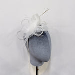 Elegant Pure White Mesh Flower & Feather Fascinator