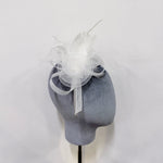 Elegant Pure White Mesh Flower & Feather Fascinator