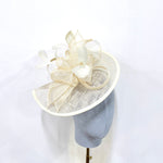 Ivory Sinamay Swept-Brim Fascinator