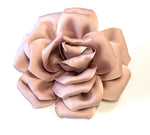 15cm Large Rose Fascinator Corsage Hair Clip and Brooch Pin, Satin Flower, Dusty Pink