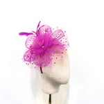 Fuchsia Pink Polka-Dot Netting &amp; Rose