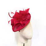 Red Teardrop Disc Fascinator