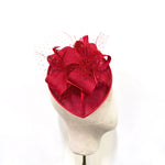 Red Teardrop Disc Fascinator