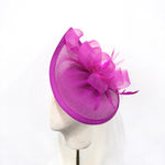 Fuchsia Swept-Brim Disc Fascinator