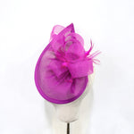 Fuchsia Swept-Brim Disc Fascinator