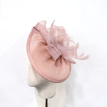 Dusty Pink Swept-Brim Disc Fascinator