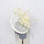 Cream Swept-Brim Disc Fascinator