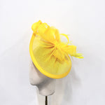 Vibrant Yellow Swept-Brim Disc Fascinator