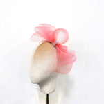 Coral Pink Layered Mesh Bow Fascinator