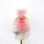 Coral Pink Layered Mesh Bow Fascinator