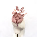 Dusty Pink Rose & Spiral Disc Fascinator