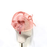 Peach Round Disc Fascinator with Structural Loops & Feathers