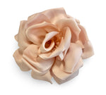 15cm Large Rose Fascinator Corsage Hair Clip and Brooch Pin, Satin Flower, Peach Pink