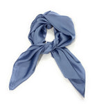 70 cm x 70 cm Grande écharpe fine et soyeuse uni carré en fausse soie pour la tête et le cou - Bleu bleuet