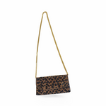 Caprilite Small Crossbody Bag Sparkly Crystal Clutch Fold Handbag Leopard Print