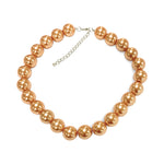 Large 18mm Faux Pearl Bead Chain Vintage Statement Great Gatsby Necklace Choker