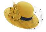 Large Wool Mix Formal Brim Fedora Hat with Veil Hatinator Fascinator